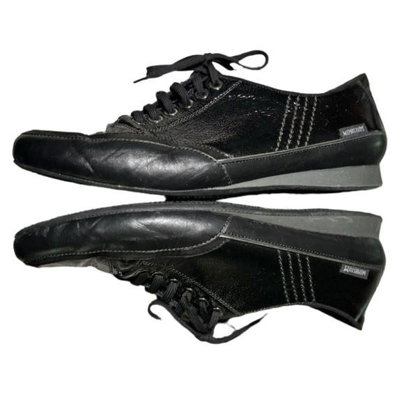Mephisto Air Relax Black Patent Leather Sneakers Size 8.5 Low Top Lace Up - Picture 11 of 15